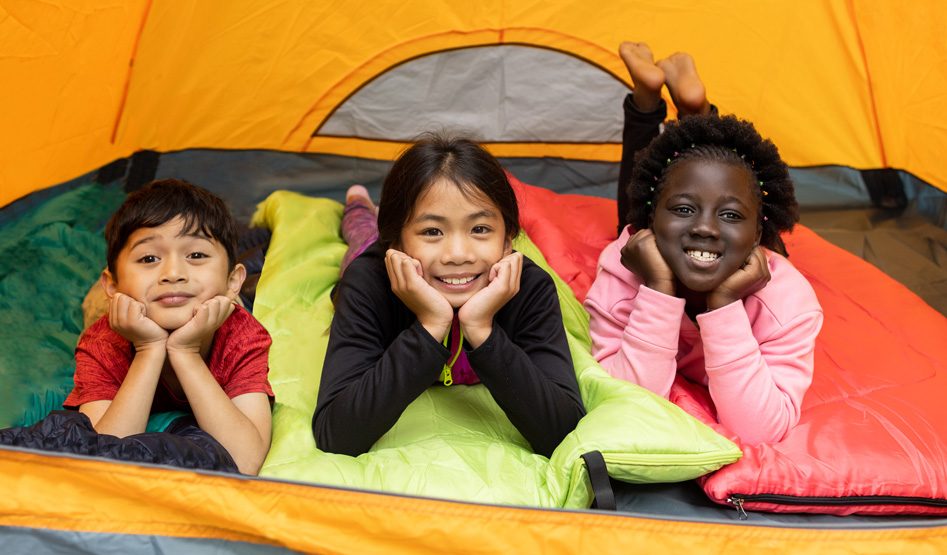 Kids Camping in a Tent