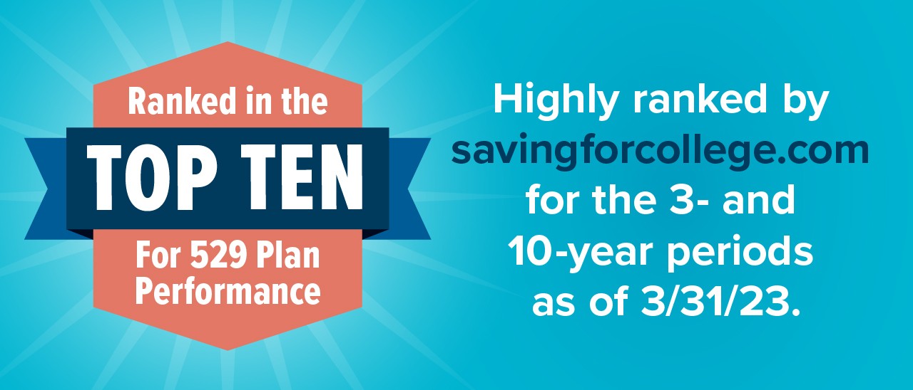Ranked Top Ten for 529 Plan Performance by Savingforcollege.com
